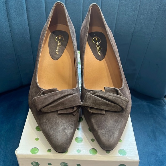 New Catherine’s Prantini dark taupe suede heel 10 - Picture 1 of 4